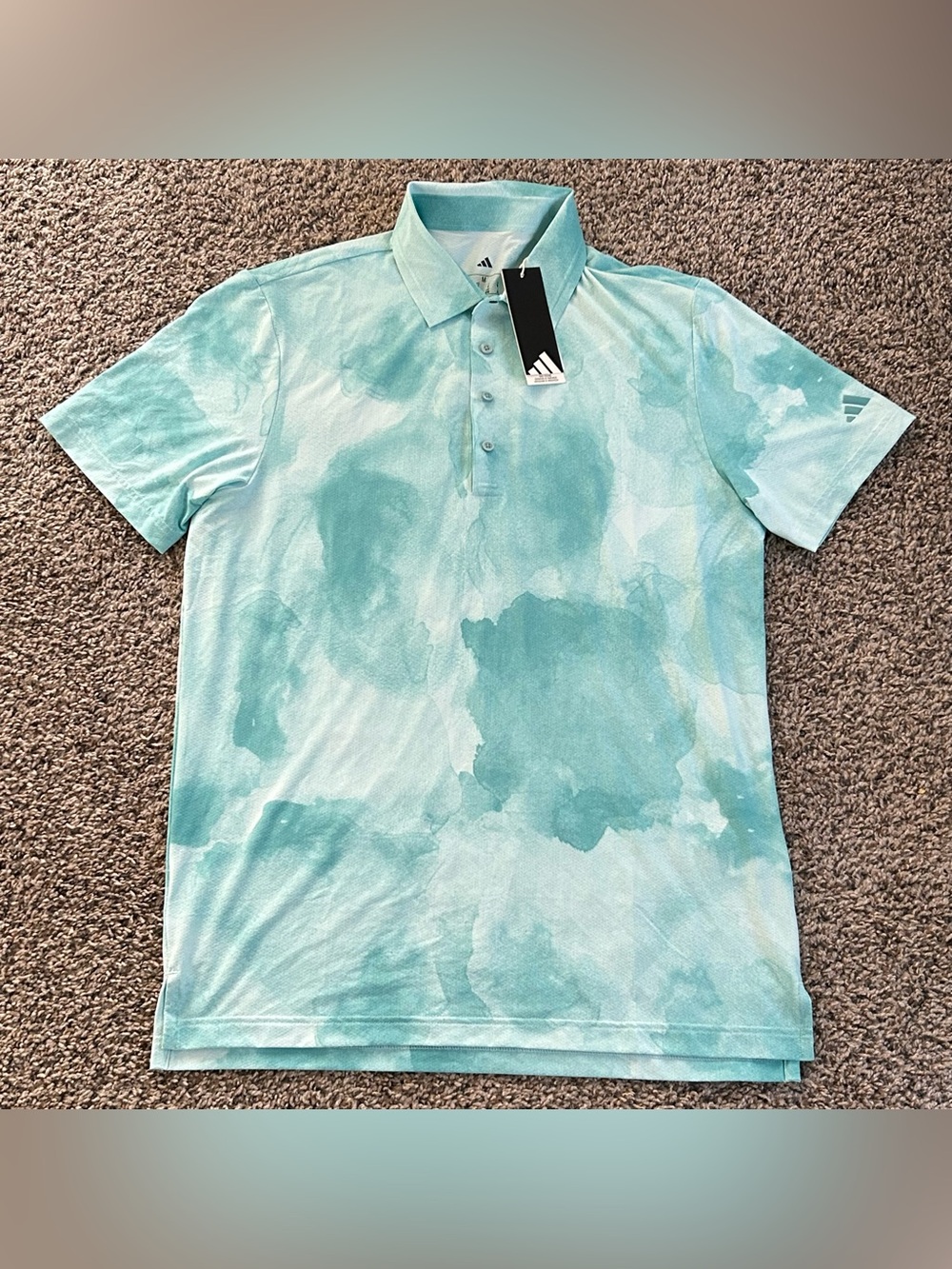 Adidas Cool Feeling Tour Print Polo Shirt Men's Size Medium Mint Ton JY3962